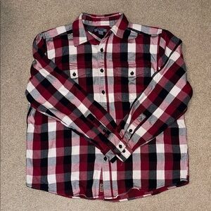 Men's Red and Black Plaid Shirt